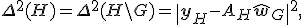 \Delta^2(H)=\Delta^2(H{\setminus}G)=\|\mathbf{y}_H-A_H\hat{\mathbf{w}}_G\|^2,