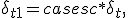 \delta_{t+1} = \begin{cases}
c^* \delta_t, \;\; \text{Dual}_t > \text{Dual}_{t-1}, \\
\max(c_* \delta_t, \varepsilon ), \;\; \text{Dual}_t \leq \text{Dual}_{t-1}. \end{cases}