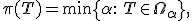 \p(T) = \min \left\{ \alpha:\: T\in\Omega_\alpha \right\},