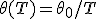 \theta(T)=\theta_0/T