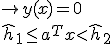 
\begin{cases}
a^Tx < \hat{h}_1 & \to y(x) = 0 \\
\hat{h}_1 \leq a^Tx < \hat{h}_2 & \to y(x) = 1 \\
\dots \\
\hat{h}_{K-1} \leq a^Tx < \hat{h}_K & \to y(x) = K
\end{cases}
