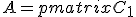 A = \begin{pmatrix} C_1 & B_1 & 0   & 0   & \cdots & 0 & 0
                         \\ A_2 & C_2 & B_2 & 0   & \cdots & 0 & 0
                         \\ 0   & A_3 & C_3 & B_3 & \cdots & 0 & 0 
                         \\ \cdots & \cdots & \cdots & \cdots & \cdots & \cdots & \cdots 
                         \\ \cdots & \cdots & \cdots & \cdots & \cdots & \cdots & \cdots 
                         \\ \cdots & \cdots & \cdots & \cdots & \cdots & \cdots & B_{n-1}
                         \\ 0 & 0 & 0 & 0 & \cdots & A_{n} & C_{n}
            \end{pmatrix},