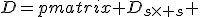 
D=\begin{pmatrix} D_{s\times s} & O_{s \times (p-s)} \\ O_{(p-s) \times s} & D_{(p-s)\times (p-s)} \end{pmatrix}.
