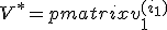 V^* = \begin{pmatrix}v_1^{(i_1)}&v_1^{(i_2)}& \ldots& v_1^{(i_r)}\\v_2^{(i_1)}&v_2^{(i_2)}& \ldots& v_2^{(i_r)}\\ \vdots&\vdots&\ddots&\vdots\\v_{l-1}^{(i_1)}&v_{l-1}^{(i_2)}& \ldots& v_{l-1}^{(i_r)}\end{pmatrix}.