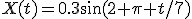 X(t)=0.3\sin(2 \pi t/7)