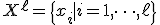 X^\ell = \{ x_i \mid i = 1, \dots, \ell \}