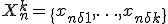 X^k_n = \{x_{n+\delta+1},\ldots,x_{n+\delta+k}\}