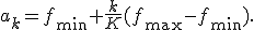 
a_k=f_{\min}+
\frac{k}{K}(f_{\max}-f_{\min}).
