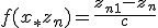 f(x_*+z_n) = \frac{z_{n+1}-z_{n}}{c}