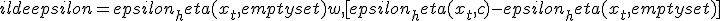 	ildeepsilon = epsilon_	heta(x_t, emptyset) + w,[epsilon_	heta(x_t, c) - epsilon_	heta(x_t, emptyset)]