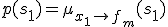 p(s_1) = \mu_{x_1\rightarrow f_m}(s_1)