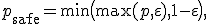 
p_{\mathrm{safe}}
=
\min\bigl(\max(p,\varepsilon),1-\varepsilon\bigr),
