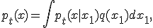 p_t(x) = \int p_t(x|x_1) q(x_1) dx_1,