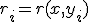 r_i = r(x, y_i)