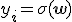 y_{i} = \sigma(\mathbf{w})