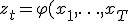 
z_t=
\varphi(x_1,\ldots,x_T;t).
